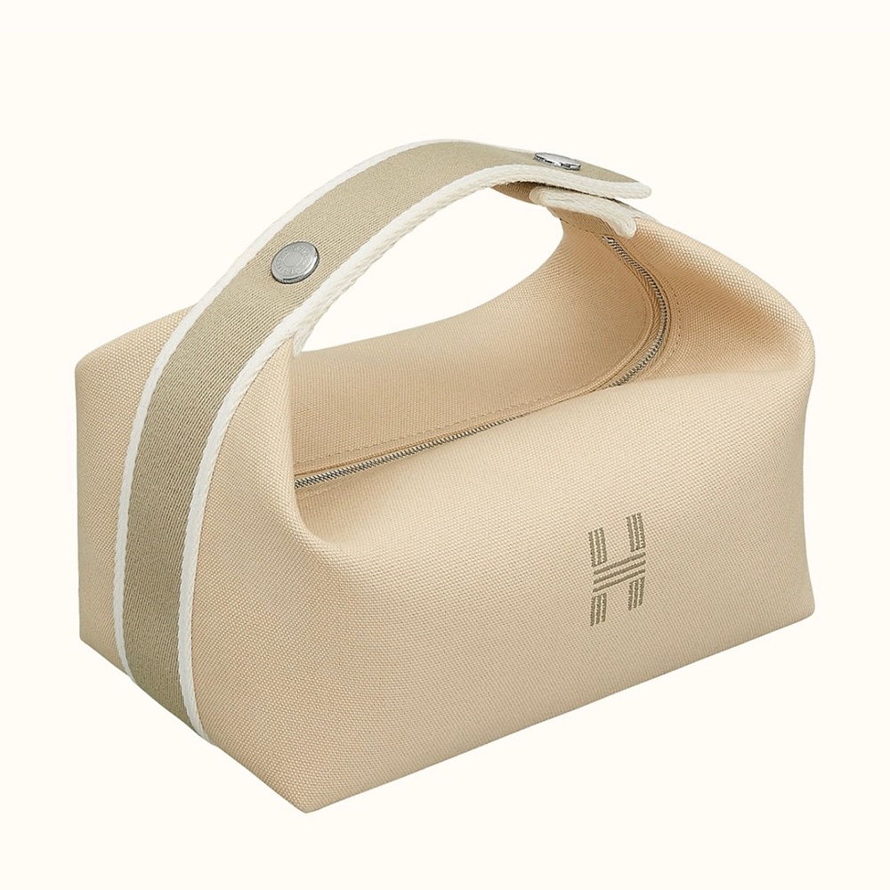 Hermès Neutral Bride-a-brac Travel Case Toile Pm